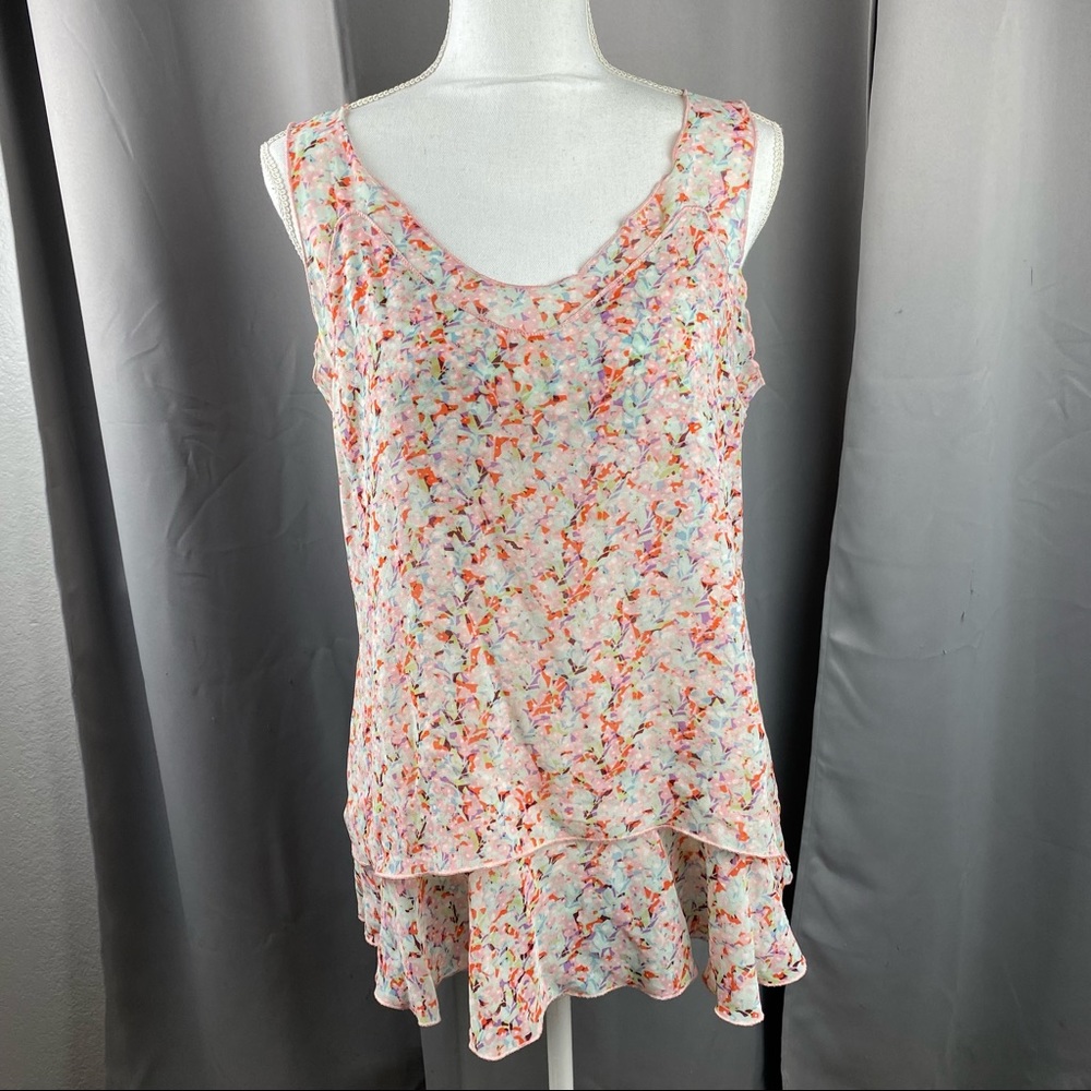 CAbi Floral Sleeveless Tiered Blouse B64 - Picture 2 of 14
